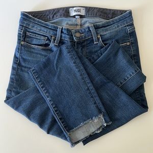 Paige Skyline Ankle Peg with shredded hem